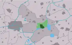 Location of the village in Tytsjerksteradiel