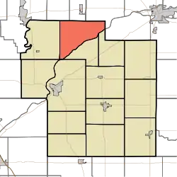 Location of Adams Township in Carroll County