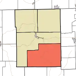 Location of Van Buren Township in Brown County