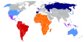 Countries for the 2018 and 2022 FIFA World Cup.