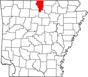 State map highlighting Baxter County