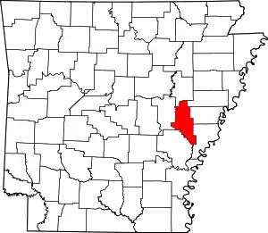 Map of Arkansas highlighting Monroe County