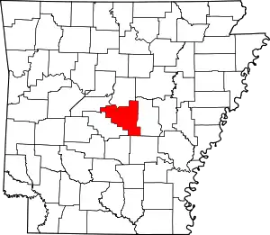 State map highlighting Pulaski County