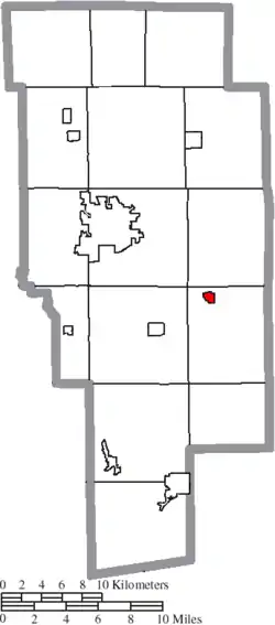 Location of Jeromesville in Ashland County