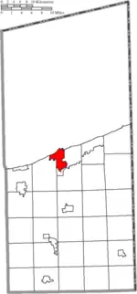 Location of Ashtabula in Ashtabula County