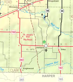 KDOT map of Clark County (legend)