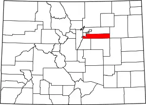 State map highlighting Arapahoe County