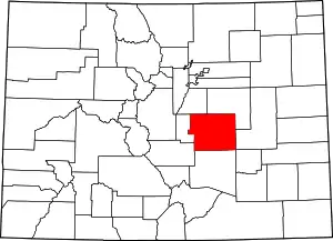 Map of Colorado highlighting El Paso County