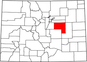 State map highlighting Elbert County