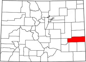 State map highlighting Kiowa County