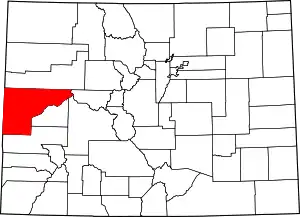 State map highlighting Mesa County