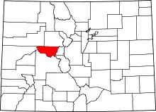 State map highlighting Pitkin County