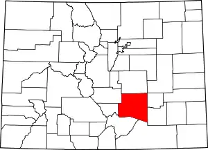 State map highlighting Pueblo County