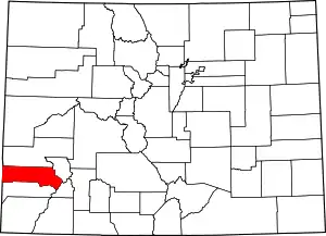 State map highlighting San Miguel County