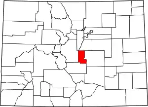 State map highlighting Teller County