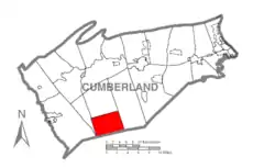 Map of Cumberland County, Pennsylvania highlighting Cooke Township