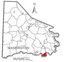 Location of East Bethlehem Township in Washington County