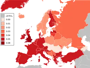 Map of Europe with BAC levels