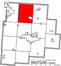 Location of Liberty Township in Fairfield County