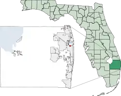 Location of Mangonia Park in Palm Beach County, Florida