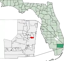 Location of Wilton Manors in Broward County, Florida