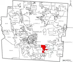 Location of Obetz within Franklin County