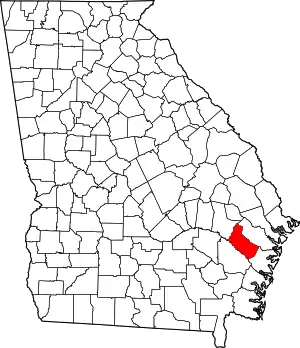 State map highlighting Long County