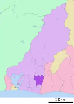 Location of Higashi-ku in  Shizuoka