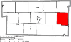 Location of Walnut Creek Township in Holmes County