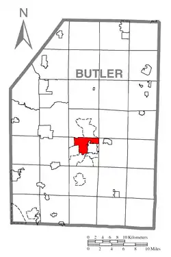 Location within Butler County