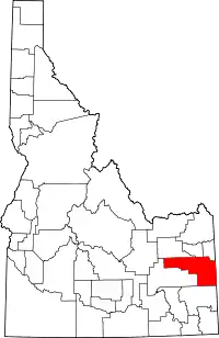 Map of Idaho highlighting Bonneville County