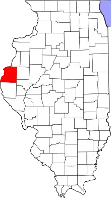 Hancock County's location in Illinois