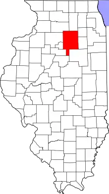 Map of Illinois highlighting LaSalle County