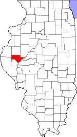 Map of Illinois highlighting Schuyler County