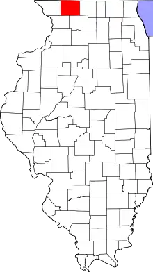 Map of Illinois highlighting Stephenson County