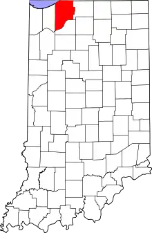 State map highlighting LaPorte County