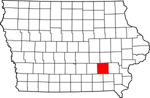 Map of Iowa highlighting Keokuk County