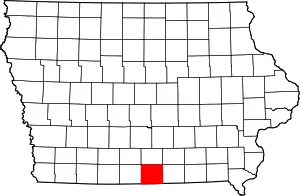 State map highlighting Wayne County