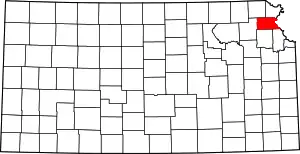 State map highlighting Atchison County