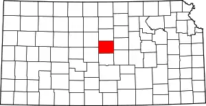 State map highlighting Ellsworth County