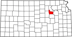 State map highlighting Geary County