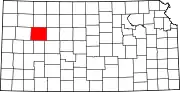 Map of Kansas highlighting Gove County