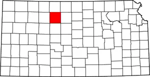 State map highlighting Rooks County