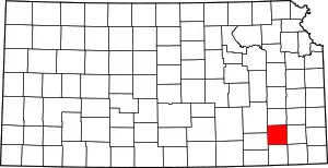 State map highlighting Wilson County