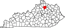 State map highlighting Harrison County