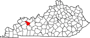 Map of Kentucky highlighting McLean County