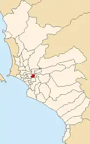 Location of San Luis in the Lima province