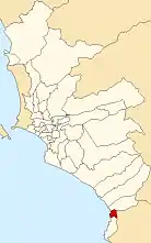 Location of Santa María del Mar District in Lima Province