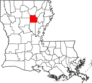 State map highlighting Caldwell Parish