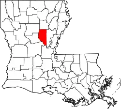 State map highlighting LaSalle Parish